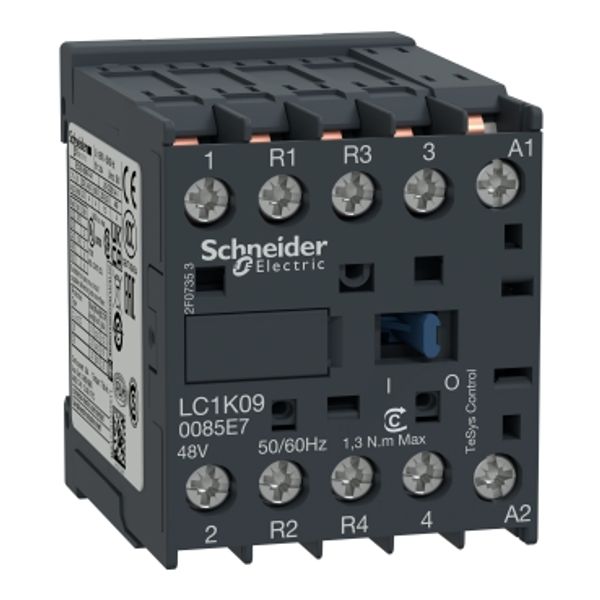 TeSys K contactor, 4P (2NO/2NC), AC-1 440V 20A, 48V AC coil,solder pins image 2