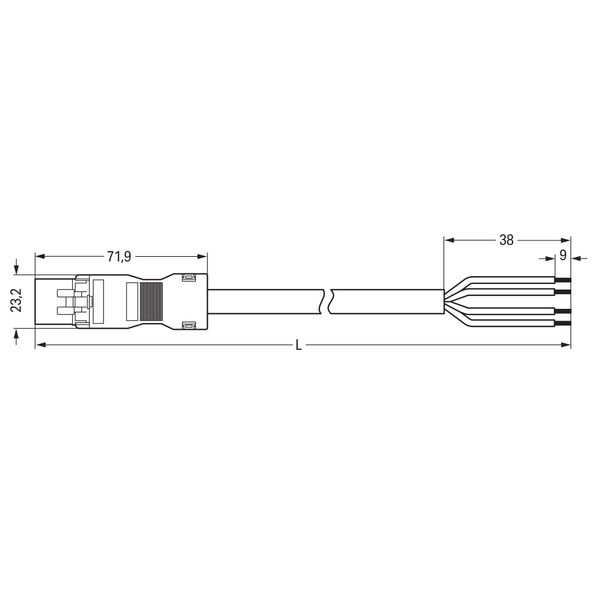 pre-assembled connecting cable Eca Plug/open-ended pink image 4