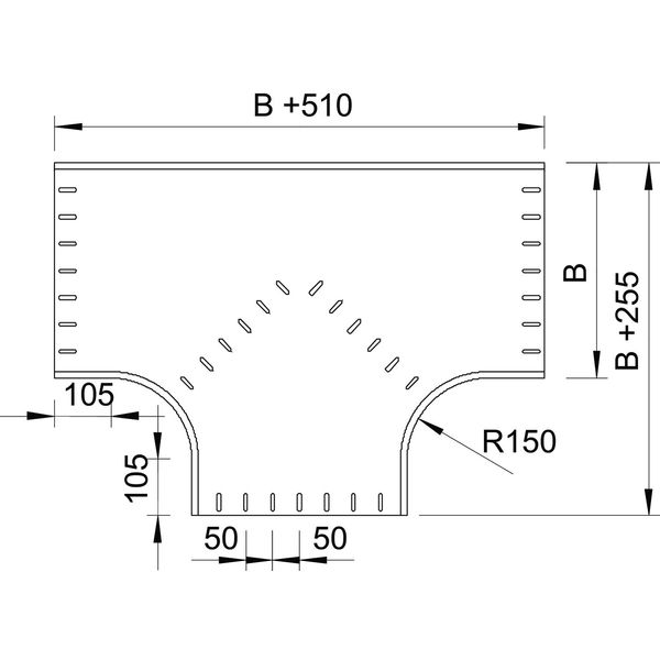 RT 640 FT T-branch piece horizontal, round type 60x400 image 2