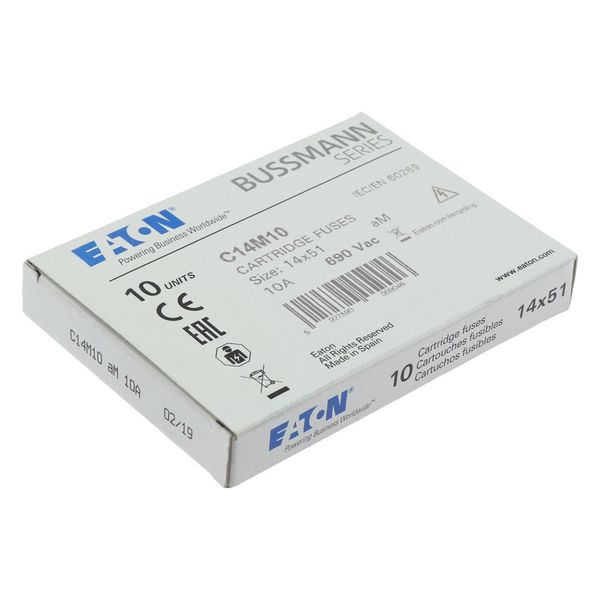 Fuse-link, LV, 10 A, AC 690 V, 14 x 51 mm, aM, IEC image 10