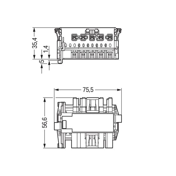 Linect® T-connector 5-pole Cod. I blue image 6