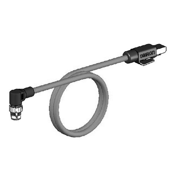 Ethernet Cat.5 cable, PVC, M12 right-angle plug/RJ45, 10 m image 2
