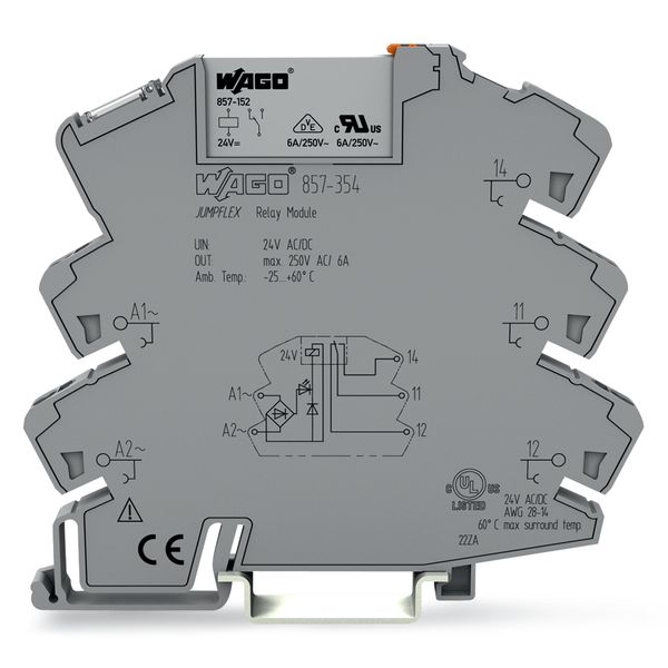 Relay module Nominal input voltage: 24 V AC/DC 1 changeover contact image 2