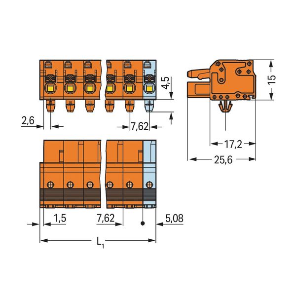 2231-703/008-000 1-conductor female connector; push-button; Push-in CAGE CLAMP® image 3