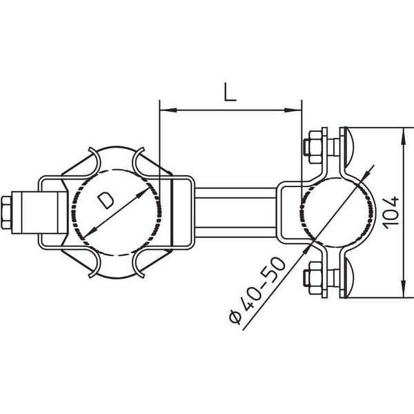 isFang TR100 100 isFang support for pipe mount. spacing 100mm ¨50-300mm image 2