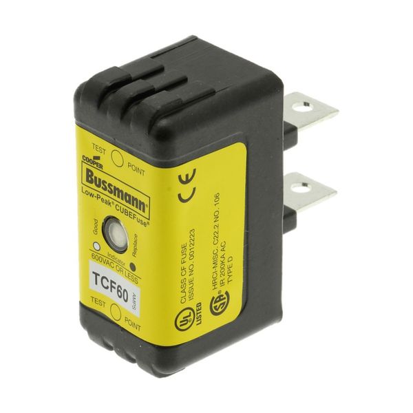 Fuse-link, low voltage, 60 A, AC 600 V, DC 300 V, 26 x 29 x 55 mm, CF, J, 1P, UL, CSA, time-delay image 24