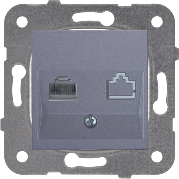 Karre Plus-Arkedia Silver One Gang Data Socket (CAT6) image 1