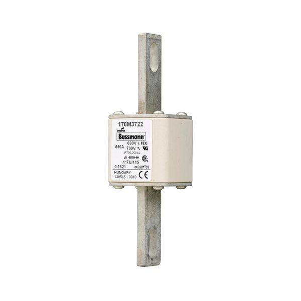 Fuse-link, high speed, 550 A, AC 690 V, compact size 1, 45 x 45 x 148 mm, aR, IEC, UL image 7