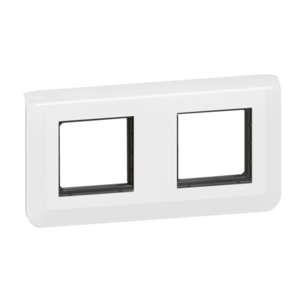 099474 Mosaic plate with support for 2 x 2 modules horizontal mounting - white image 2