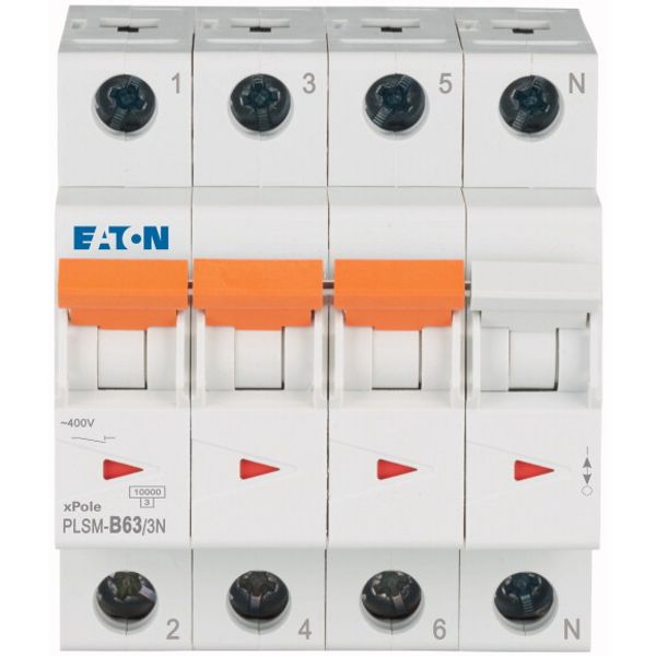 Miniature circuit breaker (MCB), 63 A, 3p+N, characteristic: B image 2