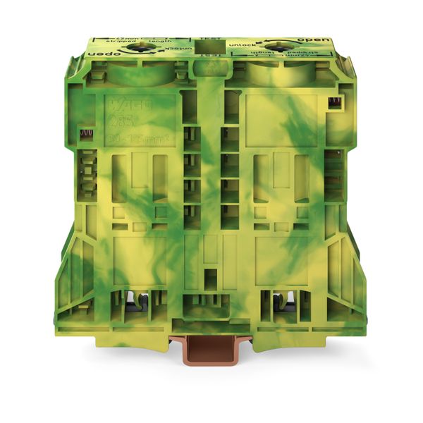 2-conductor ground terminal block 120 mm² lateral marker slots green-y image 1