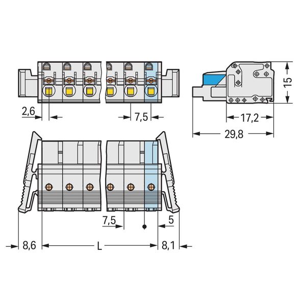 1-conductor female connector push-button Push-in CAGE CLAMP® light gra image 2