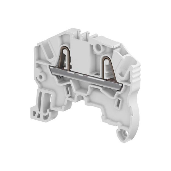 MODULAR TERMINAL BLOCKS, FEED-THROUGH, PI-SPRING TERMINAL BLOCK, GRAY, PRODUCT SPACING .205 IN [5.2 MM], 2 POSITION, DIN RAIL image 1