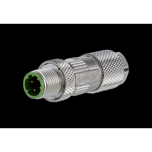 M12 plug, D-coded, IP67, Cat. 5, Ø 6-9.7 mm, field assembly, straight image 2