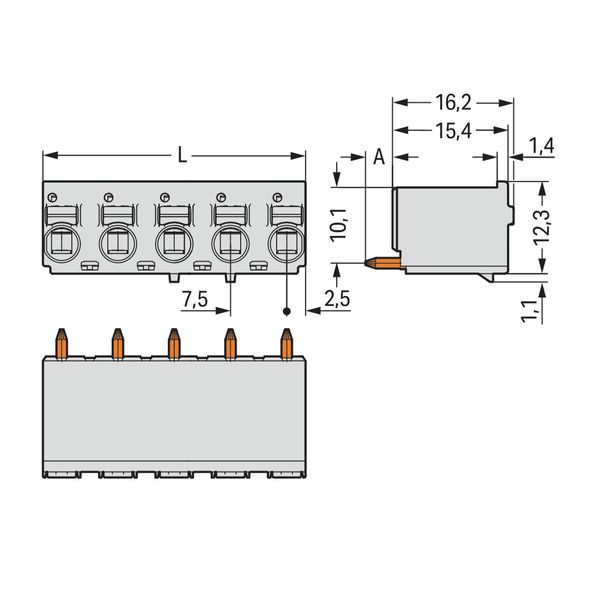 2092-3155 1-conductor THT female connector straight; push-button; Push-in CAGE CLAMP® image 3