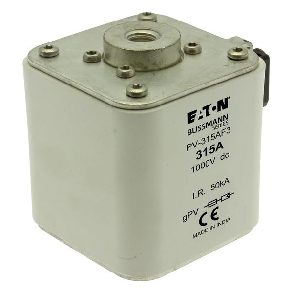 Fuse-link, high speed, 315 A, DC 1000 V, size 3, 76 x 92 x 91 mm, gPV, IEC, UL, single indicator image 9