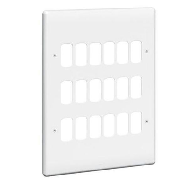 Synergy™ - Front plate - for 18 Grid modules - 3x3 gang - White image 1