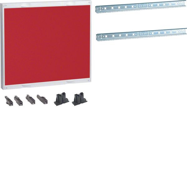 Assembly unit, universN,450x500mm,for DIN rail terminals, red image 1