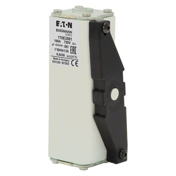 Fuse-link, high speed, 160 A, DC 750 V, compact size 1, gR, IEC, with indicator image 4