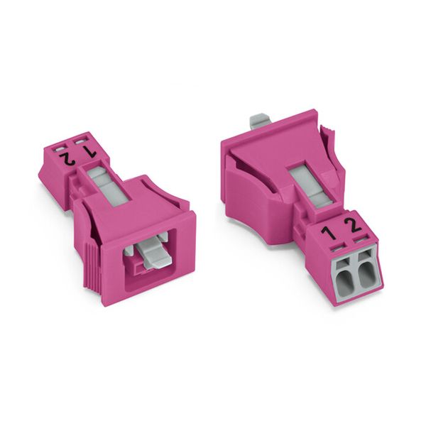 Snap-in socket 2-pole Cod. B pink image 1