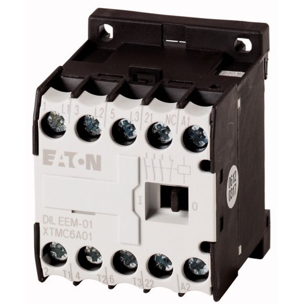 Contactor, 42 V 50/60 Hz, 3 pole, 380 V 400 V, 3 kW, Contacts N/C = Normally closed= 1 NC, Screw terminals, AC operation image 1