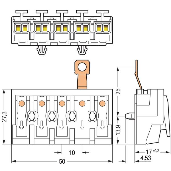 Lighting connector push-button, external with screw-type ground contac image 3