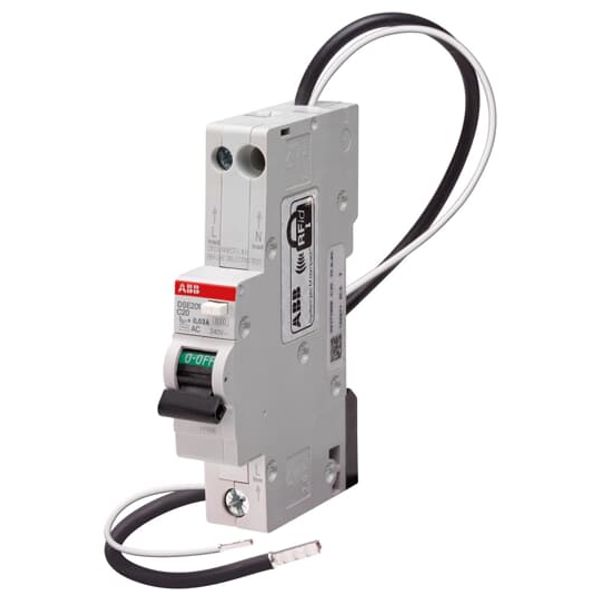 DSE201 C20 AC30 - N Black Residual Current Circuit Breaker with Overcurrent Protection image 1