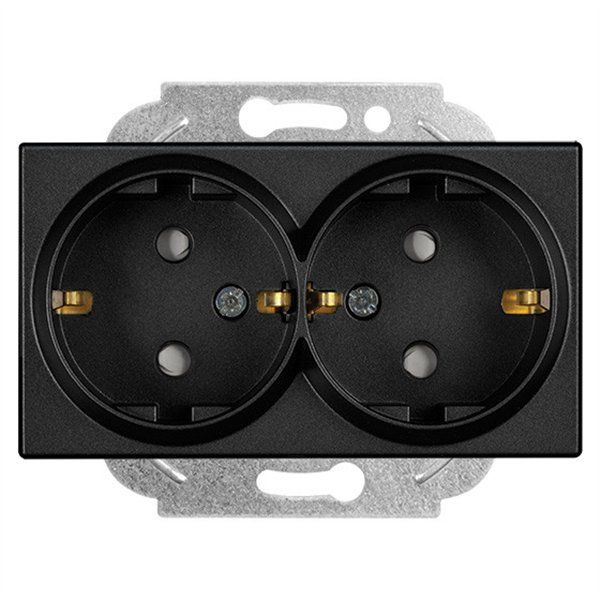 Novella-Trenda Black Child Protected Double Earth Socket image 1