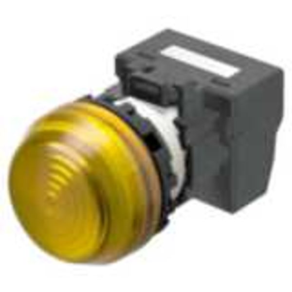 M22N Indicator, Plastic semi-spherical, Yellow, Yellow, 24 V, push-in image 2