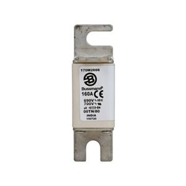 Fuse-link, high speed, 160 A, AC 690 V, DIN 00, aR, DIN, IEC, single indicator, live gripping lugs image 4