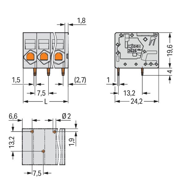 PCB terminal block 6 mm² Pin spacing 7.5 mm gray image 5