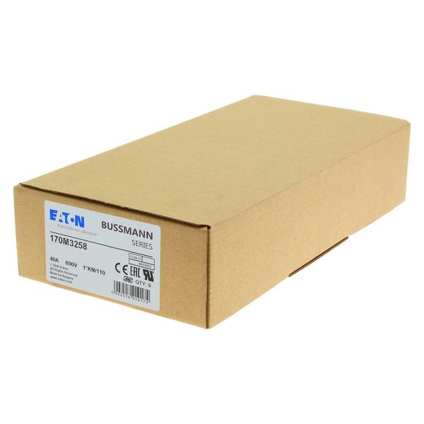 Fuse-link, high speed, 40 A, AC 690 V, compact DIN 1, 45 x 58 x 134 mm, aR, DIN, IEC, single indicator image 10