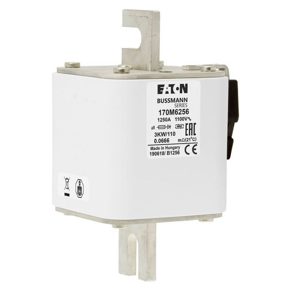 Fuse-link, high speed, 1250 A, AC 1100 V, DIN 3, 74 x 92 x 141 mm, aR, IEC, single indicator image 6