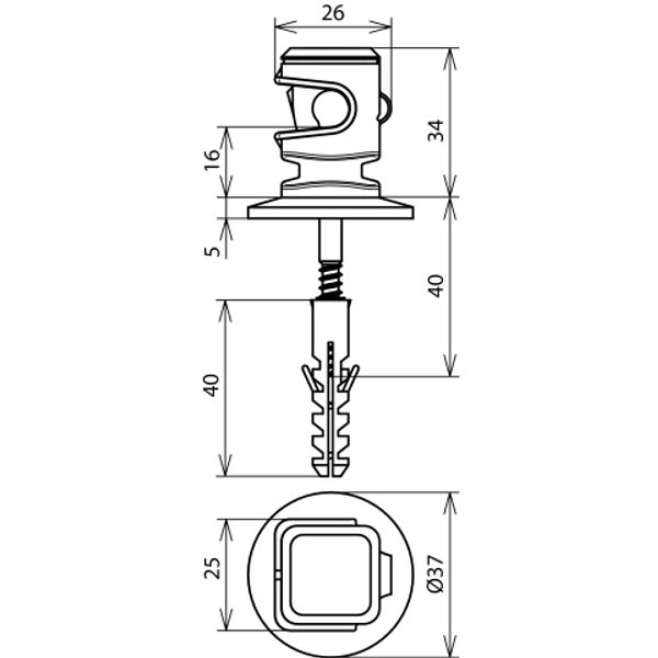 Conductor holder DEHNsnap H 16mm grey f. Rd 8mm w. wood screw and dowe image 2