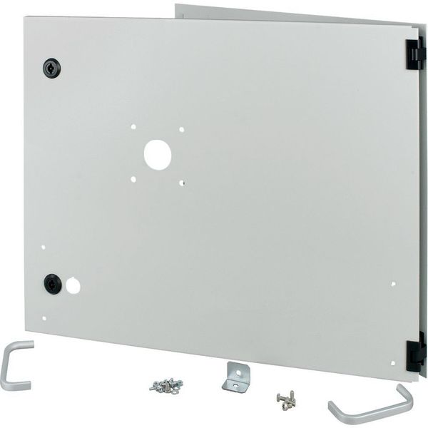 Opening metal front plate for drawer, NZM, closed, H=450mm, IP55, grey image 3