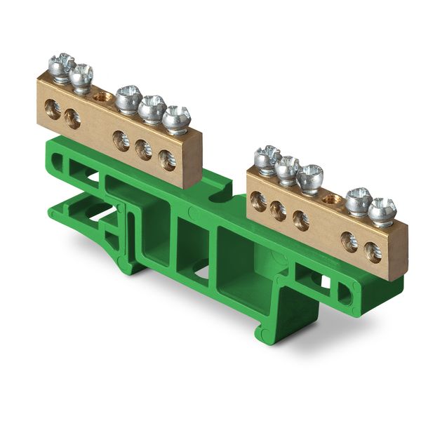 TERMINAL STRIP 2x5-WAY FOR DIN RAIL image 1