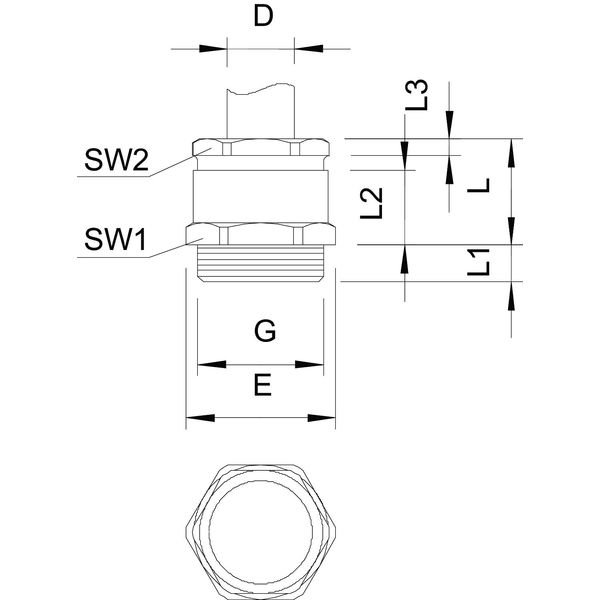 162 MS M63 Cable gland with cutting ring M63 image 2