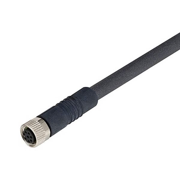 Female cable connector for D41D, straight, screw type M8, 8 poles, PUR D41D8009A image 1