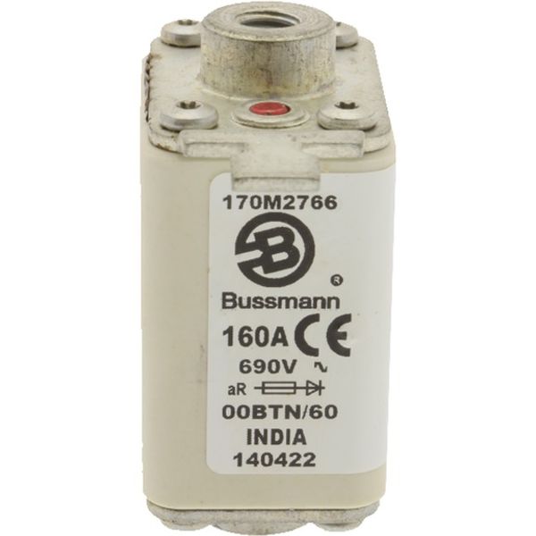 Fuse-link, high speed, 200 A, AC 690 V, size 00, 30 x 62 x 64 mm, aR, IEC, single indicator image 2