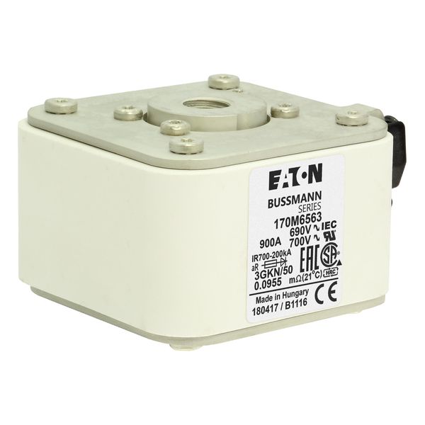 Fuse-link, high speed, 900 A, AC 690 V, size 3, 76 x 92 x 53 mm, aR, IEC, UL, type K indicator image 16