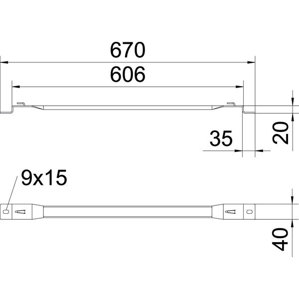 DBLG 20 600 FT Stand-off bracket for mesh cable tray B600mm image 2