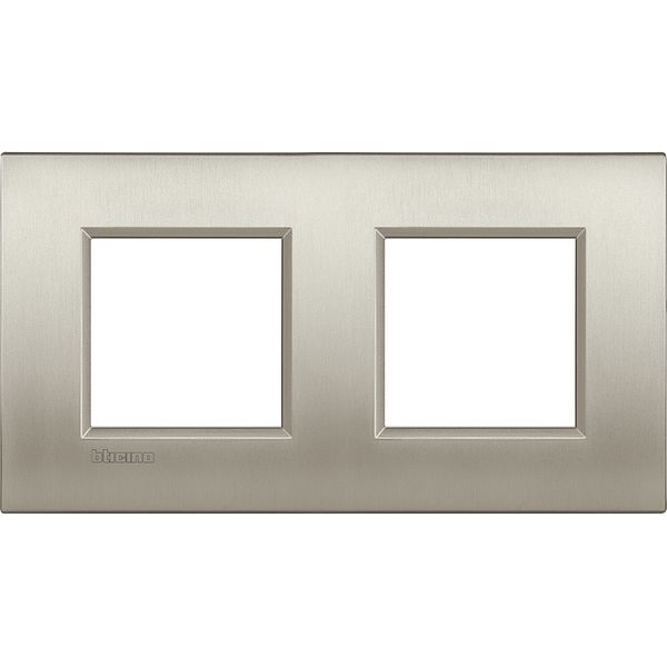 LL - cover plate 2x2P 71mm brushed titanium image 1