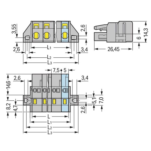 1-conductor female connector CAGE CLAMP® 2.5 mm² gray image 2