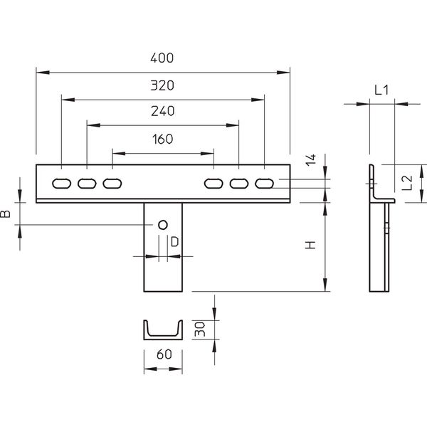 KA-AW 80 FT Adapter plate for wall bracket 400x103 image 2