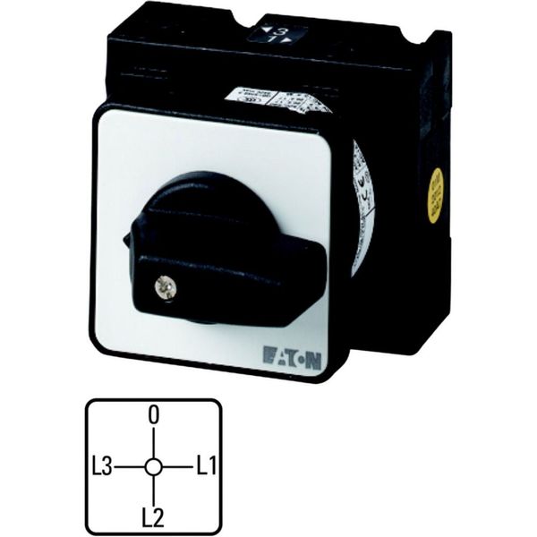 Ammeter selector switches, T3, 32 A, flush mounting, 3 contact unit(s), Contacts: 6, 90 °, maintained, With 0 (Off) position, L3-0-L1-L2, Design numbe image 4