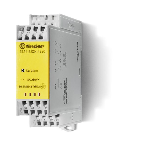 Mod.relay forcibly guided contacts 22,5mm/6A 230VAC 2NO+2NC/AgSnO2 (7S.14.8.230.4220) image 3