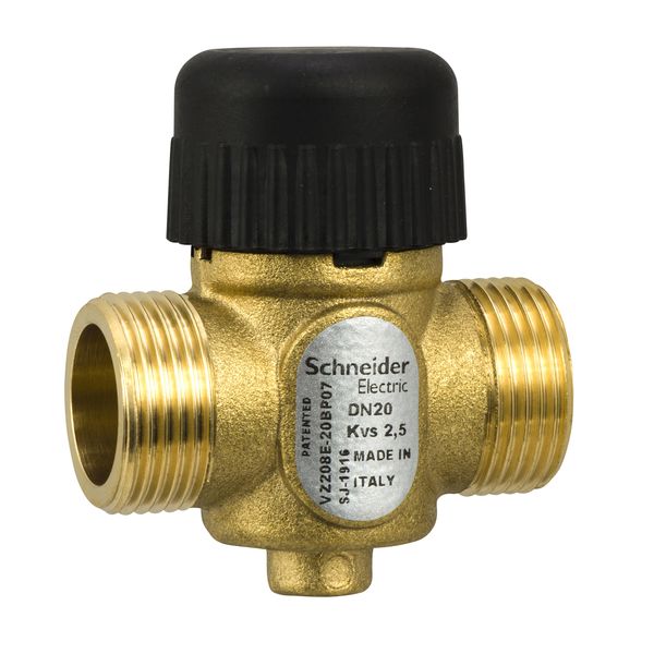 VZ208E Zone Valve, 2-Way, PN16, DN20, G3/4 External Thread, Kvs 2.5 m³/h, M30 Actuator Connection, 2.5 mm Stroke, Stem Up Closed image 1