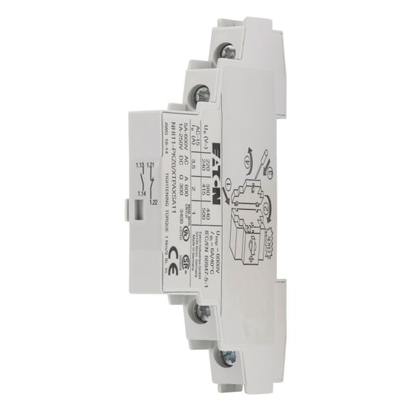 Standard auxiliary contact, 1 N/O, 1 NC, Can be retrofitted on the right side of motor-protective circuit-breakers, Screw terminals image 3