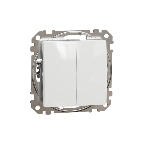 Sedna Design & Elements, double 1-way Push-Button 10A, white image 5