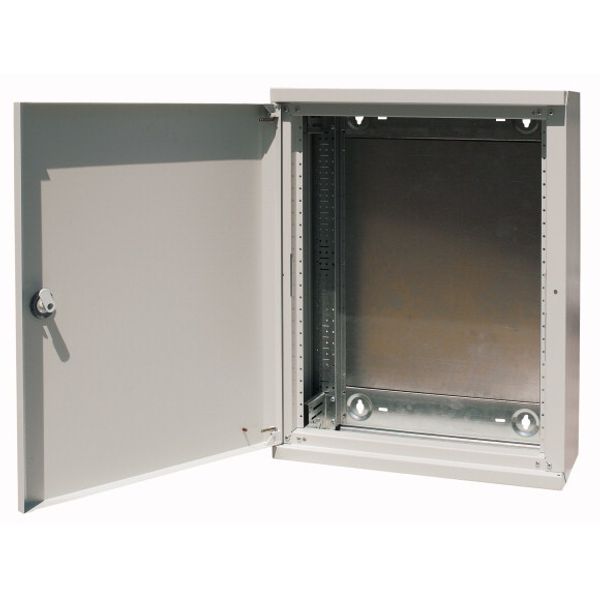 Surface-mount service distribution board with three-point turn-lock, W = 400 mm, H = 760 mm image 1